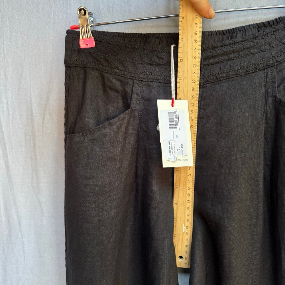 Johnny Was Madaleina Wide Leg Pleated Linen Pants Black XS NWT $198 - Picture 5 of 9